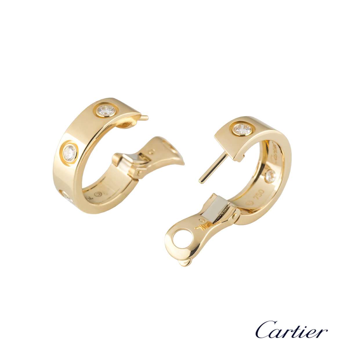 cartier diamond love hoop earrings